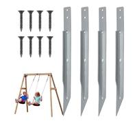 Swing Set -Metal Floor con tornillos para columpios, diapositivas y equipo de juego | Cañones de tierra estables para sujetar trampolín, marco swing, jardín y parque infantil extado