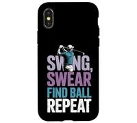 Swing Swear Find Dad Golf Best Dad by Par Funny Par Golfing Carcasa para iPhone X/XS