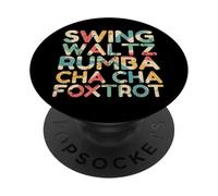 Swing Waltz Rumba Cha Cha Foxtrot, diseño retro PopSockets PopGrip Adhesivo