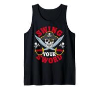 Swing Your Sword Skull Fun Live Vintage Piraty Divertido Camiseta sin Mangas