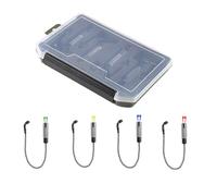 Swinger de da, alarma de mordedura de pescado | Pescado compacto Bite Sun Swinger, Testioner, Atlinger 4x Set | Criaturas de estanque ligero que atrapan tensionistas con 2 cadenas para el