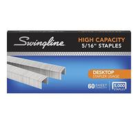 Swingline Grapas de alta capacidad, 60 hojas, 5/16 pulgadas, gris, 7,94 mm, 5000/Box (S7081032)
