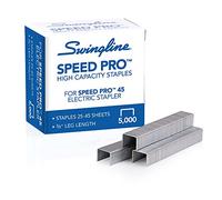 Swingline Grapas, resistentes, 3/8 pulgadas de longitud, capacidad de 25-45 hojas, 210/tira, 5000/caja, 1 paquete, Speed Pro (35465)