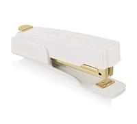 Swingline (S7042301AZ) Grapadora vintage, capacidad de 20 hojas, sin atascos, compacta, con quitagrapas integrado, metal, blanco y dorado