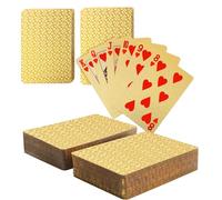 SWINILAYA 2 Barajas de Póker - Naipes Gold HD Impermeables y Resistentes - Tamaño Bridge con Índice Estándar - Ideal para Texas Hold'em, Blackjack, Magia y Juegos de Casino