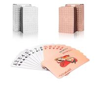 SWINILAYA 2 Barajas de Póker - Naipes Rose Silver HD Impermeables y Resistentes - Tamaño Bridge con Índice Estándar - Ideal para Texas Hold'em, Blackjack, Magia y Juegos de Casino
