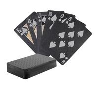 SWINILAYA Baraja de Póker - Naipes Black HD Impermeables y Resistentes - Tamaño Bridge con Índice Estándar - Ideal para Texas Hold'em, Blackjack, Magia y Juegos de Casino
