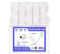 SWIPARO® Rollos de papel térmico EC Cash 57 mm x 35 mm x 12 mm - Rollos de ticket 57x35x12 para EC y lectores de tarjetas de crédito - Rollos térmicos con texto de cargo SEPA - Para sistemas con hasta