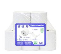 SWIPARO® - Rollos Papel Termico 80x80 para Impresora de Tickets - Para caja registradora con impresora de recibos - Papel impresora Termica 80x80x12 - Rollo Papel térmico 80mm x 80mm x 80m - [5x]