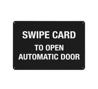 Swipe Card To Open - Señal de puerta automática, lámina reflectante de grado 8 x 12, aluminio libre de óxido, resistente a la intemperie, impermeable, fácil de montar