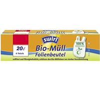 Swirl Bolsa para basura 193394 – papel de plástico orgánico, compostable, con asa, 20 L, 6 uds