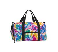 Swirl - Bolsa de deporte con diseño de teñido anudado para hombres y mujeres, colorida bolsa de lona de viaje de fin de semana con compartimento para zapatos, resistente al agua, para deportes, baile