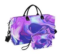 Swirl - Bolsa de viaje impermeable para fin de semana, gimnasio, bolsa de aseo para viajes, azul y morado, Azul remolino y morado, 1 size