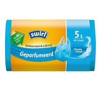 Swirl Bolsas de basura aromáticas Ocean - 5 litros - 45 bolsas con asa de transporte de plástico reciclado resistente a desgarros y herméticas