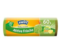 Swirl® Bolsas de basura frescas activas de 60 L, resistentes a roturas y a prueba de olores, 8 unidades