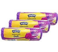 Swirl Bolsas de basura perfumadas de lavanda con cordón, 10 litros, 3 rollos de 14 bolsas, color morado