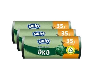 Swirl Certificado bolsas de basura 35L 12 unidades./rollo con cordón (3 unidades)