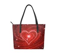 Swirl Heart - Bolso de mano de cuero vegano para mujer, bolso de mano con asa superior, bolso grande para el trabajo diario, viajes
