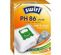 Swirl PH 86 / PH 96 MicroPor Plus - Bolsas para aspiradora Philips, AEG, Electrolux y Volta, filtro antialérgico, alta potencia de aspiración permanente, 4 piezas incl. 1 filtro