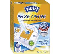 Swirl PH 86 / PH 96 MicroPor Plus - Bolsas para aspiradora Philips, AEG, Electrolux y Volta, filtro antialérgico, alta potencia de aspiración permanente, 4 piezas incl. 1 filtro