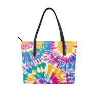 Swirl Tie Dye Art - Bolso de mano de cuero vegano para mujer, colorido bolso de mano con asa superior, bolso de hombro grande para el trabajo diario, viajes
