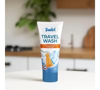 Swirl Travel Wash Liquid - Gel detergente para lavado de manos - Tubo de 100 ml de tamaño de viaje - Hasta 20 lavados - Esencial de lavado de viaje compacto y ligero.