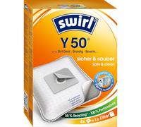Swirl Y 50 - Bolsas para aspiradora, pack de 4 | Apto para: Dirt Devil EQU4, EQU5, Rebel 73, Fakir Artemis TS 150, T 250 Grundig VCC 7750A, Kärcher VC 2, Severin BC 7058