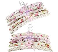 SwirlColor 10 Piezas de Entrega Floral Algodón Acolchado Perchas Paño Suave Hanger-Aleatoria