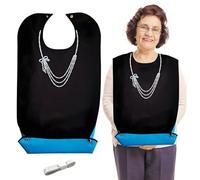 SwirlColor Babero Adulto Impermeable Lavables, Protectores de Ropa Impermeables y Reutilizables Baberos Adultos para Comer Baberos Adultos para Mujer Baberos Cena Navidad Mujer con Regla (Diamante)