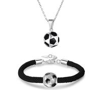SwirlColor Collar y Pulsera de fútbol para niños y Adolescentes, Moda y Ajustable Pulseras de fútbol de Goteo Collar de fútbol de Acero Futbol niños Regalos