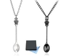 SwirlColor collares mujer, cuchara de estilo antiguo creativo encanto de la tetera collar colgante accesorios de joyería para parejas masculinas y femeninas, con bolsa de regalo