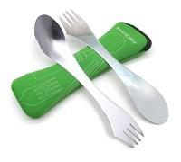 SwirlColor Cubiertos Camping Cuchara Tenedor 3 in 1 Portátil Tenedores Acero Inoxidable para Mesa Casa Camping (2)