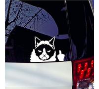 SwirlColor Gato Pegatina Coche Motocicleta Pegatinas Reflectantes calcomanías para Cubierta Impermeable arañazos 2pcs en Blanco y Negro (2 Piezas)