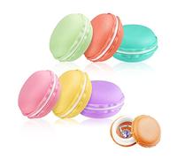 SwirlColor Mini cajas de almacenamiento de macarrones multiusos, contenedor de macarrones lindo organizador de almacenamiento para joyas de pastillas, 6 unidades, color aleatorio