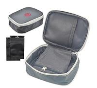 SwirlColor Píldora Portátil Mini Pequeño de Primeros Auxilios Bolsa Organizador Fácil Lleva Vacío Medicina Envase con Multi-Bolsillo de Viaje 13x10x4cm (Gris)
