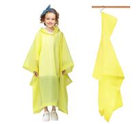 SwirlColor poncho impermeable niño, chubascos de capucha reutilizables para niños Eva chubascos de senderismo de campamento al aire libre para niños (FR/ES, Edad, Talla única, Regular, Amarillo)
