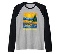 Swirling Art Swimmer Open Water Freestyle Camiseta Manga Raglan