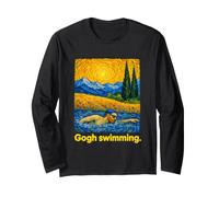 Swirling Art Swimmer Open Water Freestyle Manga Larga