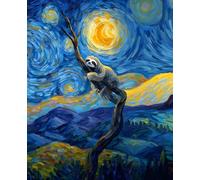 Swirling Starry Sloth Composition Book: Wide-Ruled Pages • 7.5 x 9.25 • 110 Sheets • Field Line Layout • Cute Aesthetic Cover for Class Notes, Writing, Planning