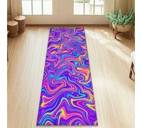 Swirls - Alfombra de corredor, moderna y contemporánea, con patrones de ondas, no violeta, pelo bajo, estética, rectangular, para cocina, entrada, mesita de noche, decoración de lavandería, 2 x 5 pies