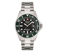 Swiss Alpine Military 7053.1 Master-Diver Reloj Hombre Analógico Cuarzo Acero Inoxidable, Acero/Verde/Negro - 1133sam, Pulsera