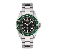 Swiss Alpine Military GMT 7052 Reloj analógico para hombre, acero inoxidable, Acero / verde / negro - 1133 sam.