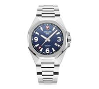 swiss alpine military Reloj analógico de cuarzo 7005.1 para hombre, acero inoxidable, Acero/Acero/Azul - 1135sam, Pulsera