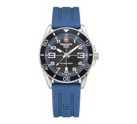 swiss alpine military Reloj analógico de cuarzo 7029.1 para hombre, silicona, Acero/silicona/azul - 1835sam, Correa