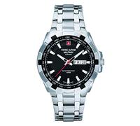 swiss alpine military Reloj analógico de cuarzo 7043.1 para hombre, acero inoxidable, Acero/Acero/Negro - 1137sam, Pulsera