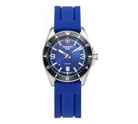 swiss alpine military Reloj analógico de cuarzo para hombre, silicona 7034.1, Acero/Azul/Azul-sw - 1836sam, Correa