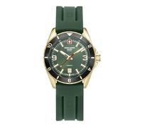 swiss alpine military Reloj analógico de cuarzo para hombre, silicona 7034.1, oro/verde/verde-sw - 1818sam