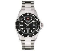 Swiss Alpine Military Reloj de Cuarzo analógico para Hombre de Acero Inoxidable 7053.1, Acero y Negro - 1137sam, Pulsera, Acero/Negro - 1137sam, Pulsera