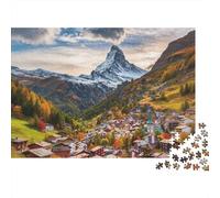 Swiss Alps 1000 Piezas Puzzle Papel Reciclable Autumn View Puzzle para Adultos Divertido Present & Activity para Casa Excelente Idea de Regalo para Men 52x38cm/1000pcs