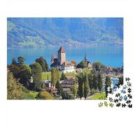 Swiss Alps Personas Mayores Puzzles 1000 Piezas Reciclado Mountain Lake Puzzles Puzzle Juego Props Family Gaming Time Educativo Juego Challenge Gift 38x26cm/1000pcs